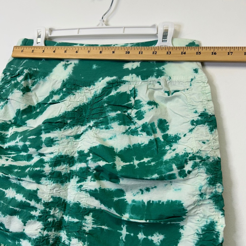NEW Xcvi Wearables Trace Ruched Skirt Women's Medium Green Pull On Stretch Waist - Picture 5 of 8
